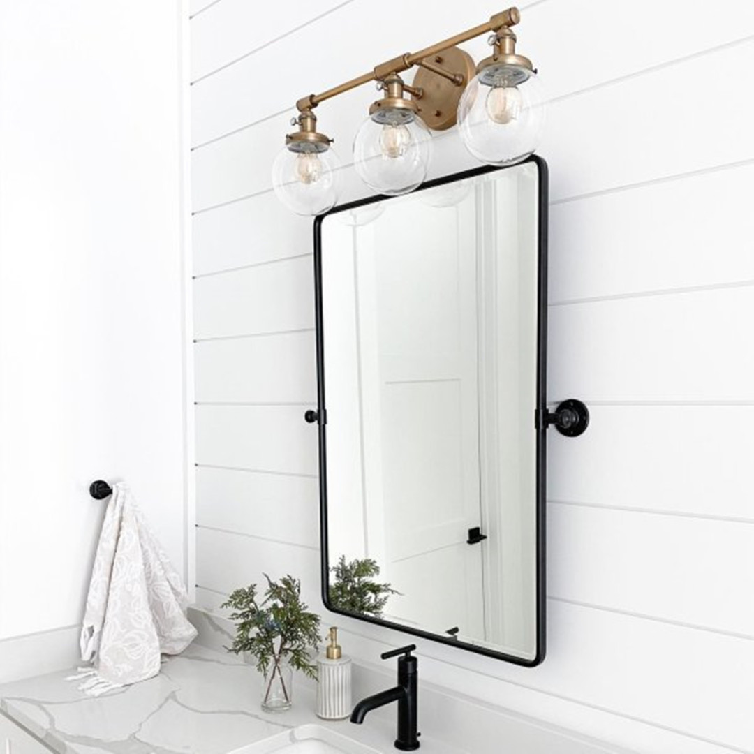 Woodvale Rectangle Metal Wall Mirror19x24Black
