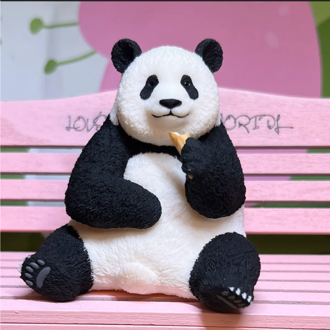 Mini 3D Printed Panda Model - Cute Chubby Room Decoration