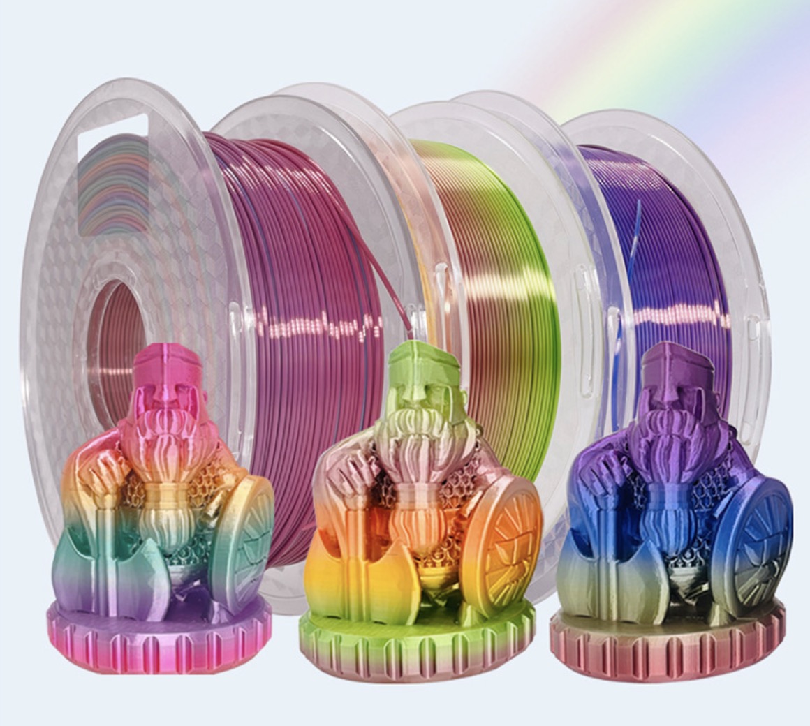Rainbow Silk PLA Filament - Multithemed and Multicolored 1.75mm Spool