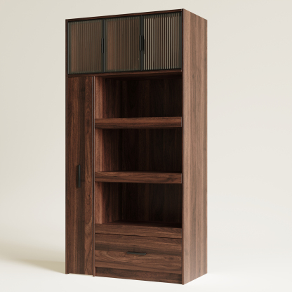 71" Kitchen Pantry Cabinet w/ Pull-Out Storage Shelves, Drawer & Microwave Stand