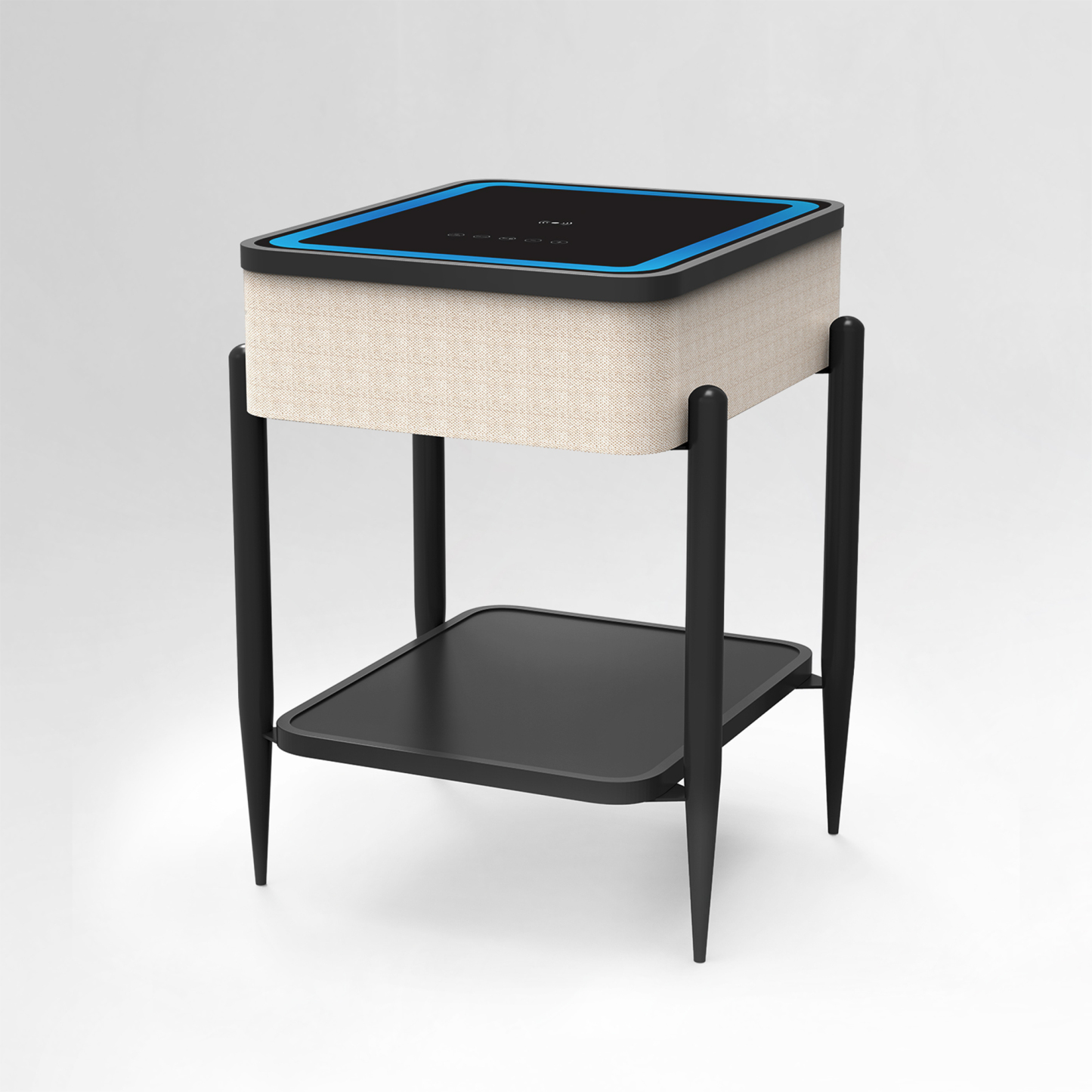 Smart Side Table with Built-in Bluetooth Speaker & Wireless Charging