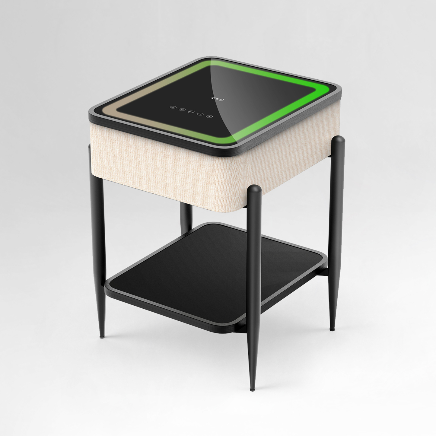 Smart Side Table with Built-in Bluetooth Speaker & Wireless Charging
