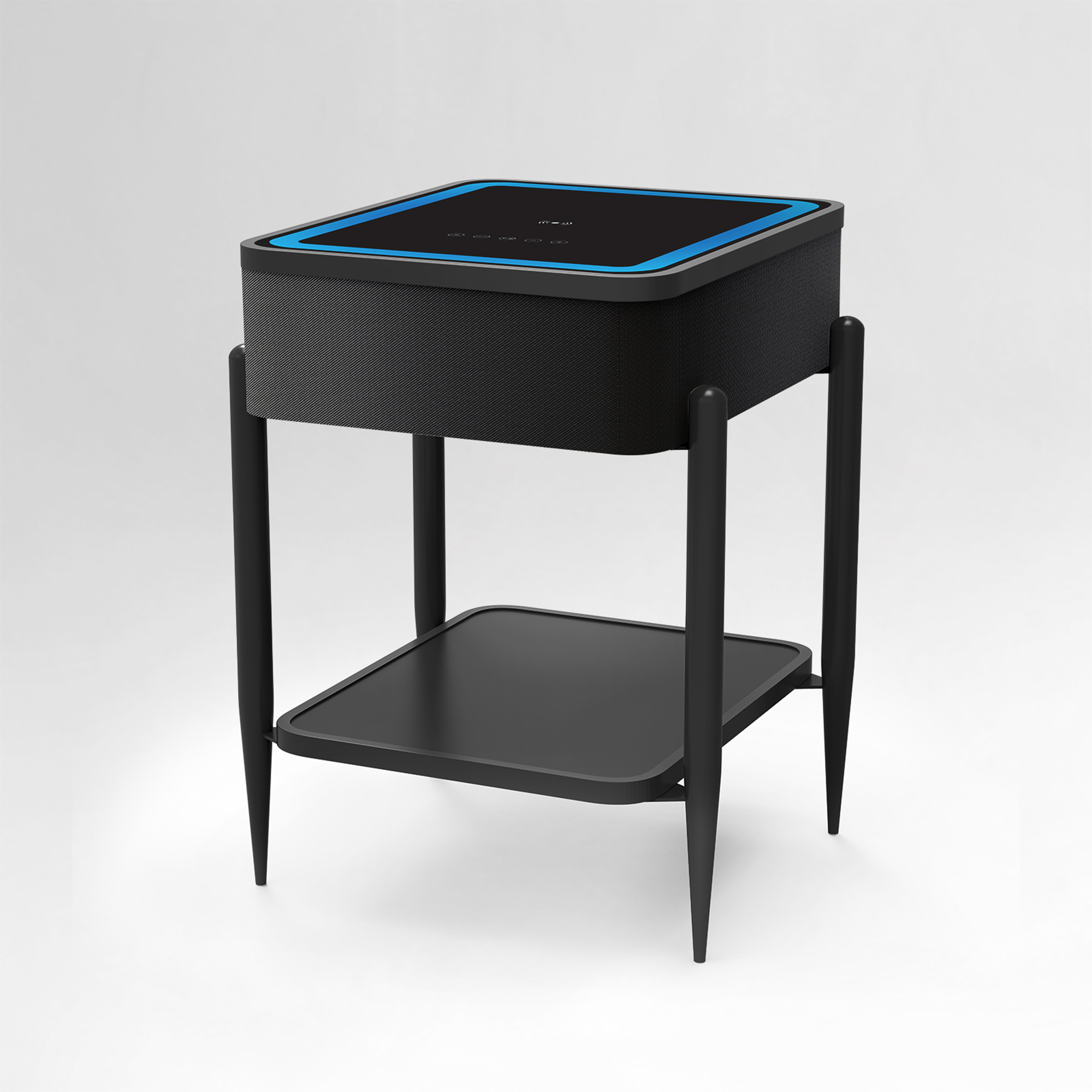Smart Side Table with Built-in Bluetooth Speaker & Wireless Charging