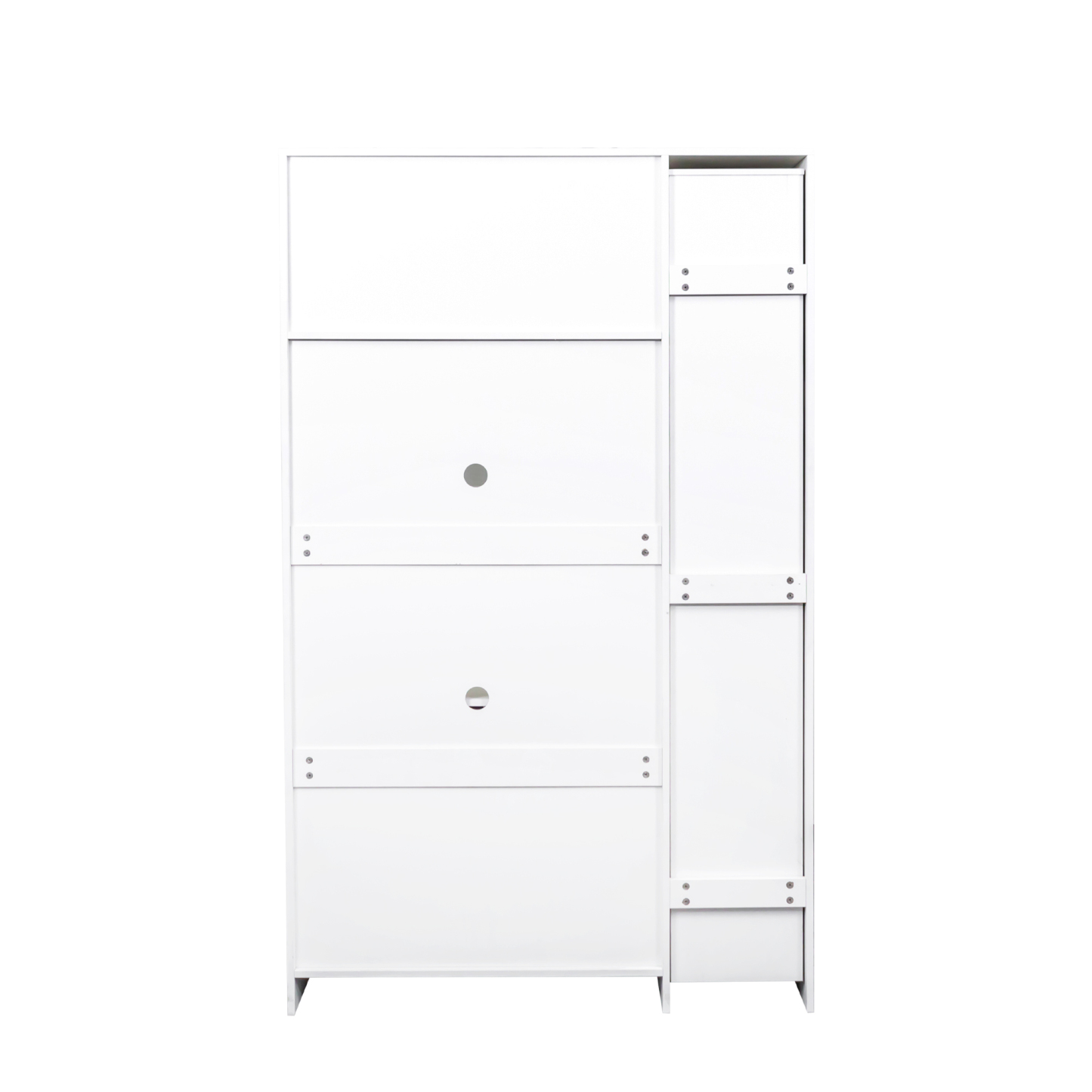 43"W Kitchen Pantry with Pull Out Shelves and Glass Doors | Multifunctional
