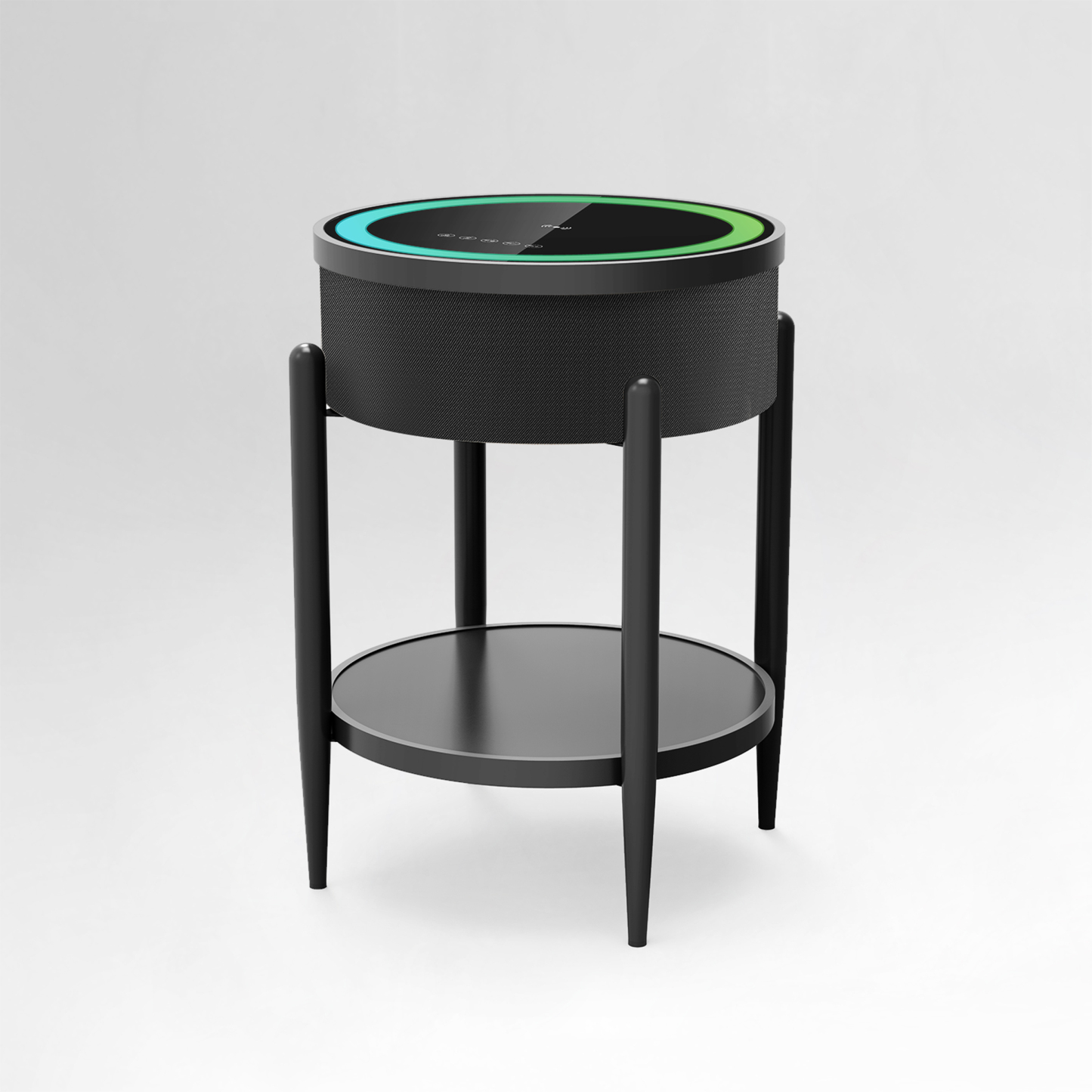 Joysource Round Side Table with Built-in Speaker & Wireless Charging