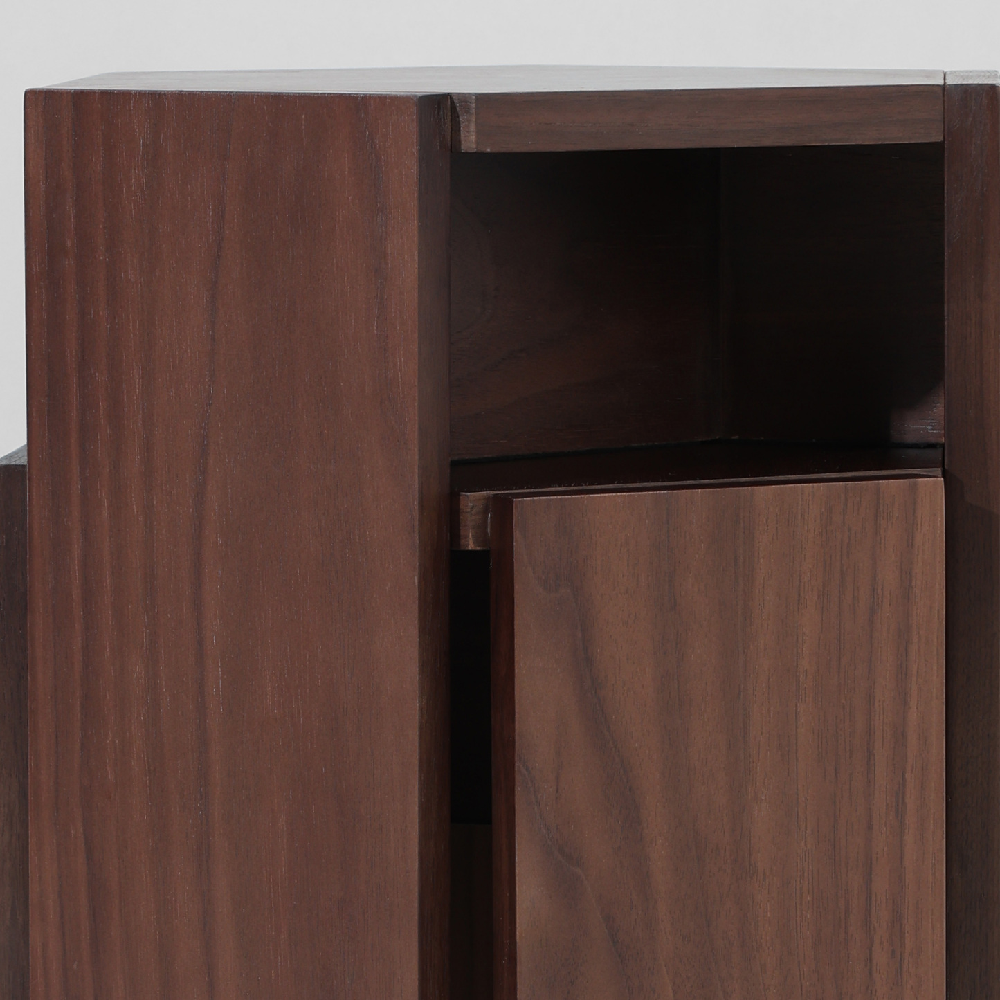 Walnut Hexagonal Stacking Stools (Set of 2) | Modular Side Table & Seat