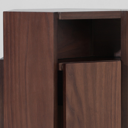 Walnut Hexagonal Stacking Stools (Set of 2) | Modular Side Table & Seat