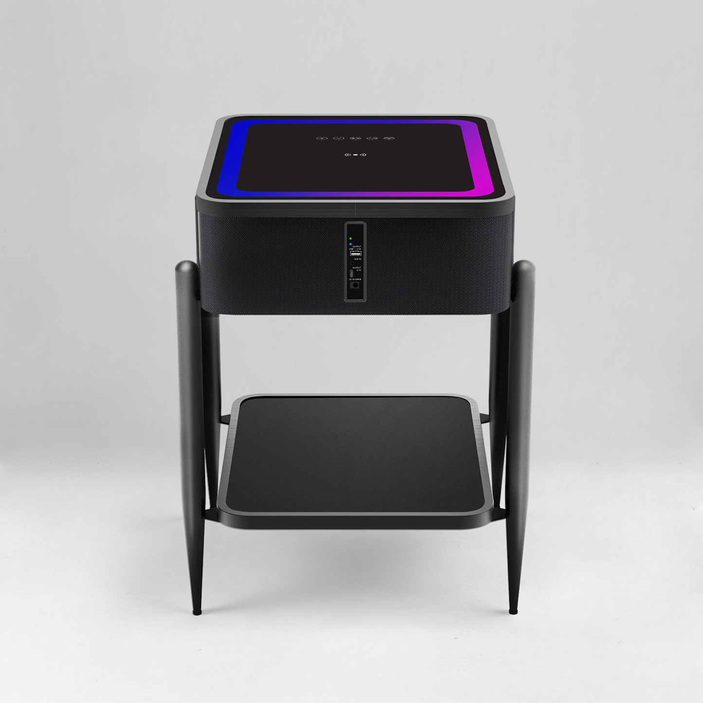 Smart Side Table with Built-in Bluetooth Speaker & Wireless Charging