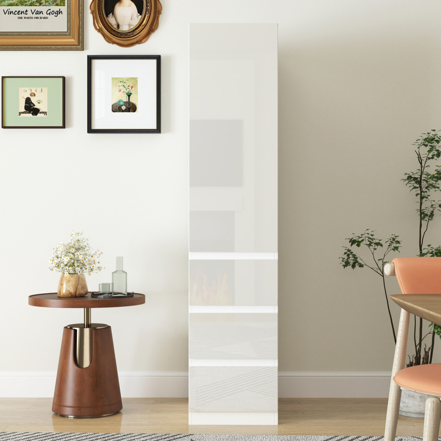 71" Modern Tall Storage Cabinet with Drawers and Door Shelves, Kitchen Pantry
