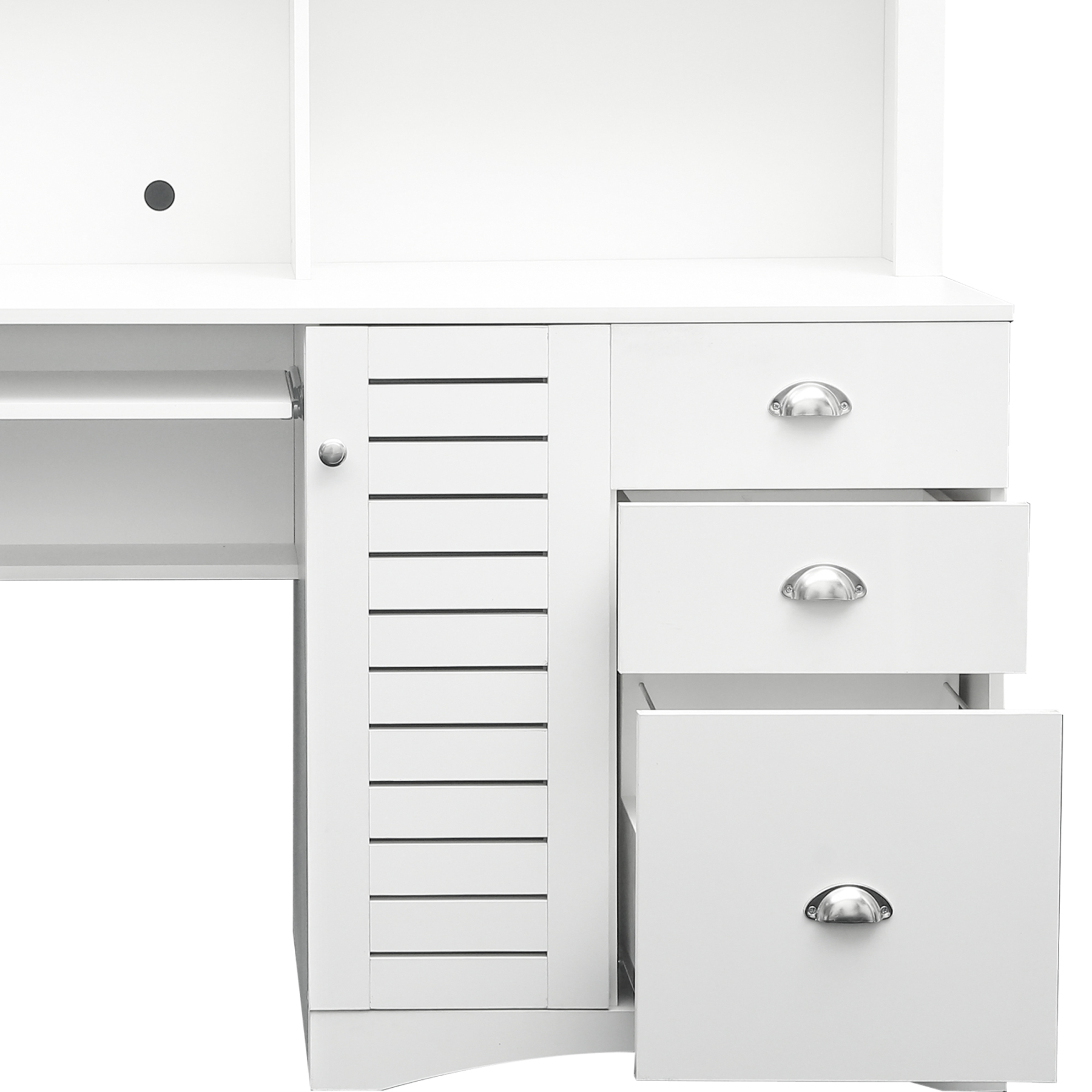 Modern Office Computer Desk with Book Shelf & Drawers | Joysource