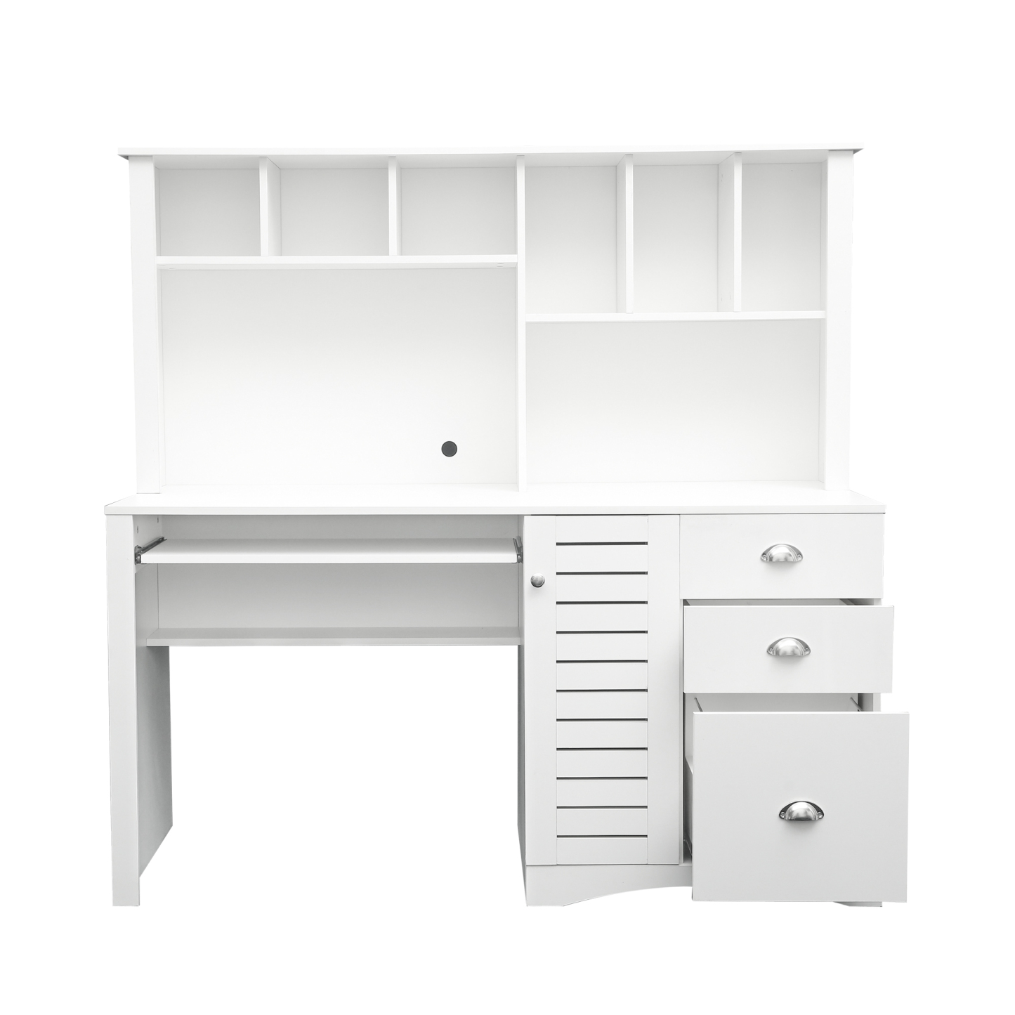 Modern Office Computer Desk with Book Shelf & Drawers | Joysource