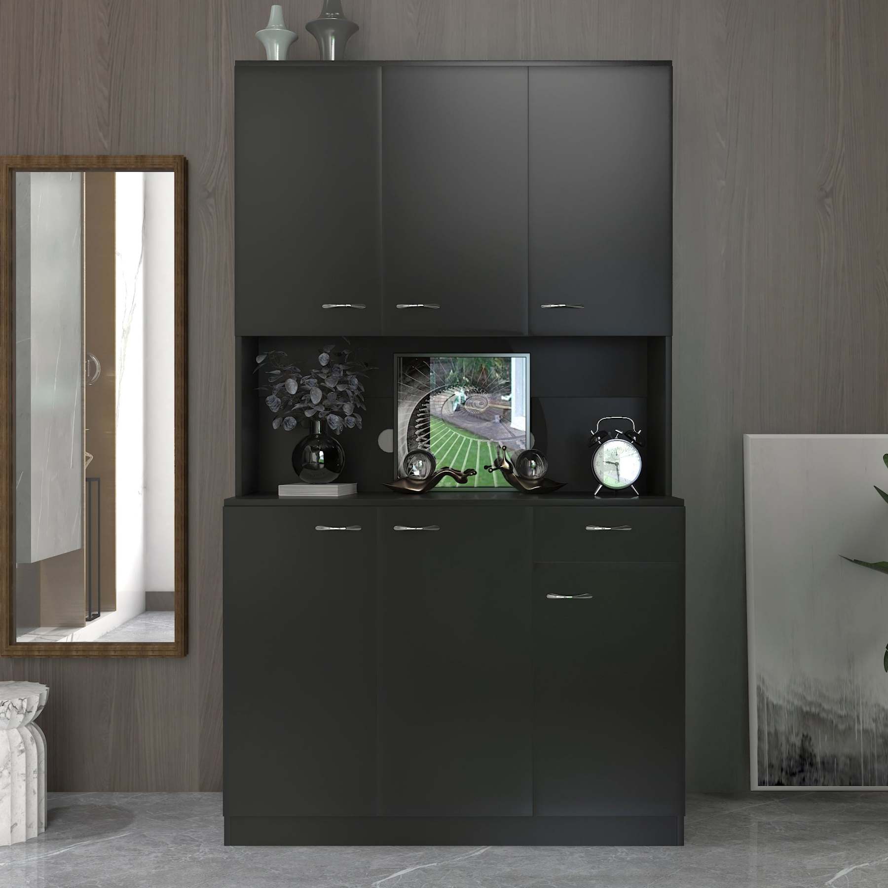 71" Tall Storage Cabinet for Office, Living Room, Bedroom & Kitchen