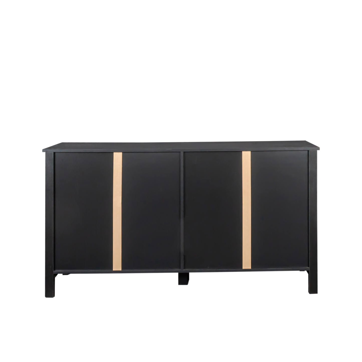 60" Modern Storage Cabinet & Sideboard with 4 Doors and 4 Open Shelves