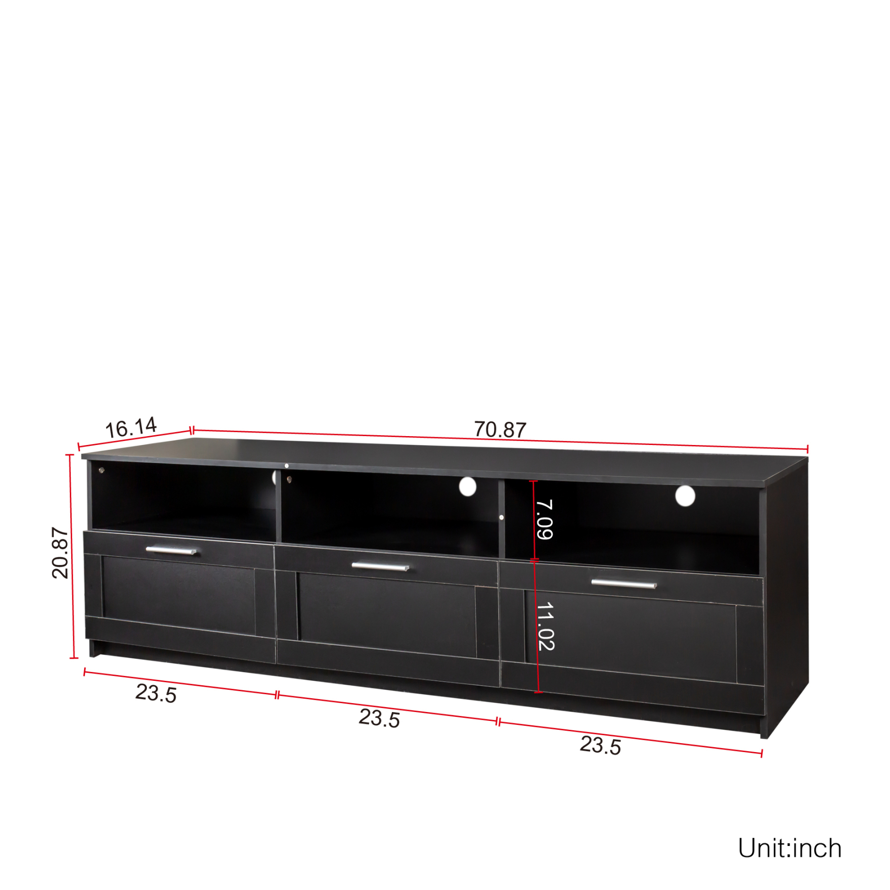 70" Minimalist TV Stand w/ Drawers & Storage for Living Room