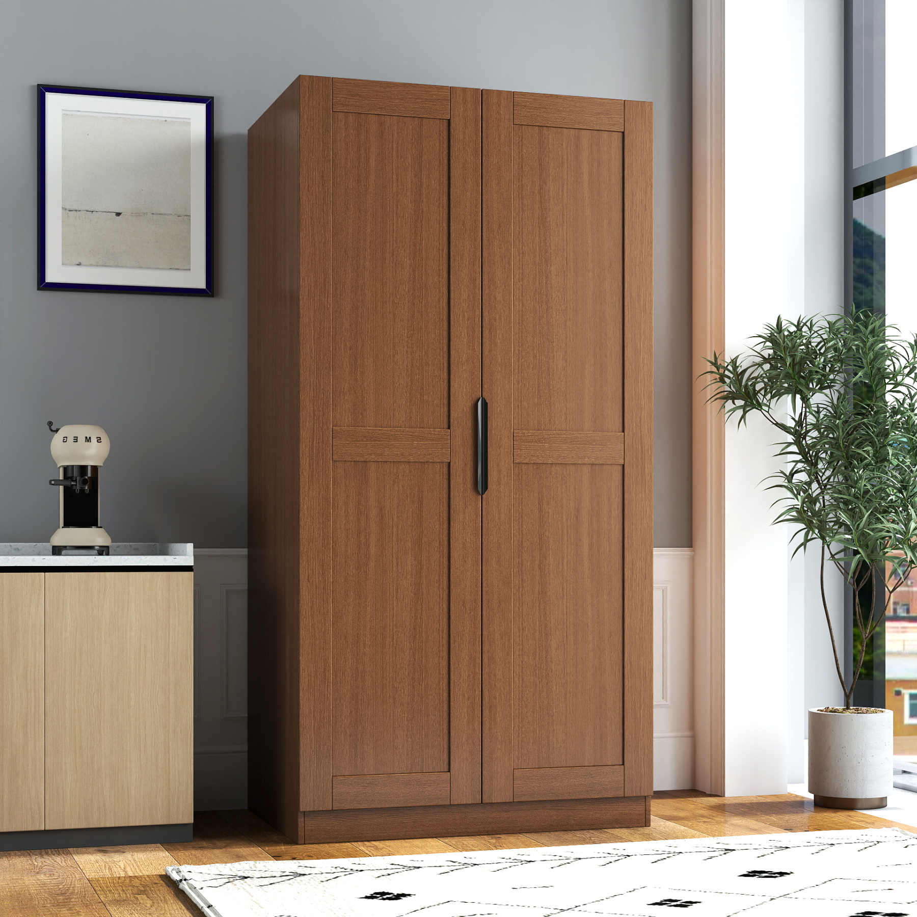 63" Tall Kitchen Pantry Cabinet w/ Doors & Shelves | Joysource