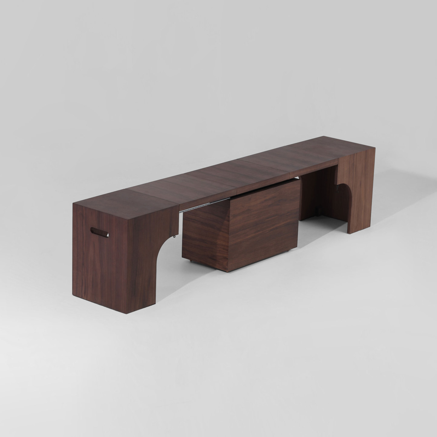 Joysource Transforming Dining Set - Solid Wood Extendable Table & Expandable Bench