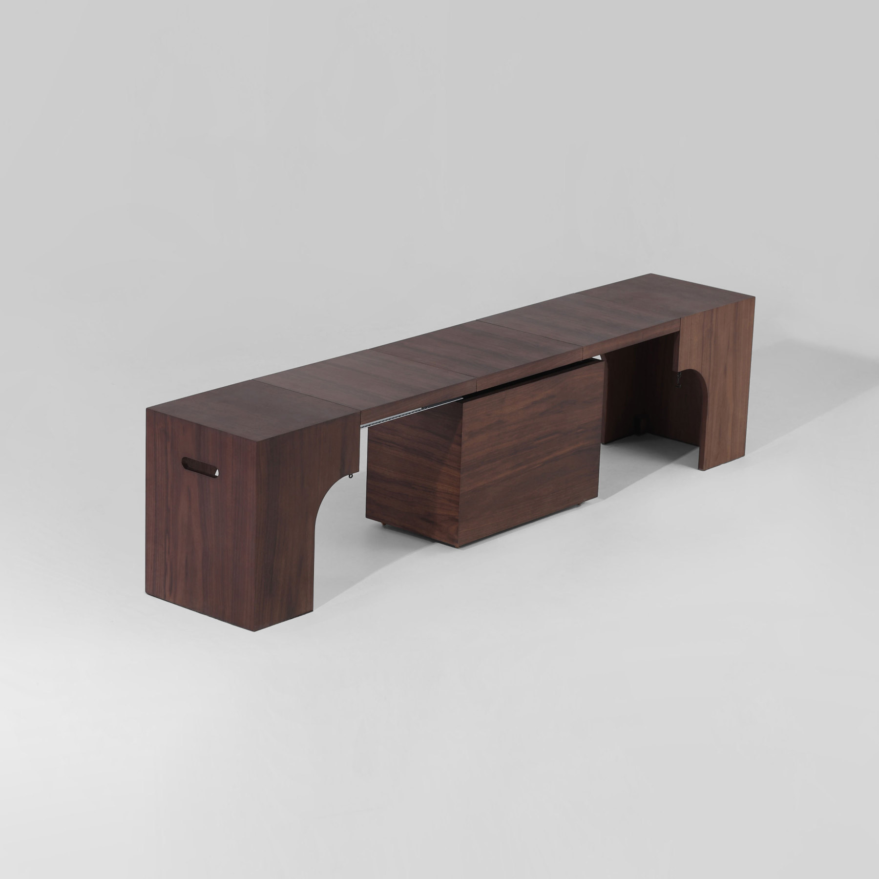 Joysource Transforming Dining Set - Solid Wood Extendable Table & Expandable Bench