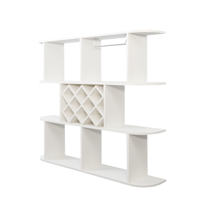 3-Tier Wall-Mounted Wine Rack w/ Glass Holder for Dining Room & Home Bar