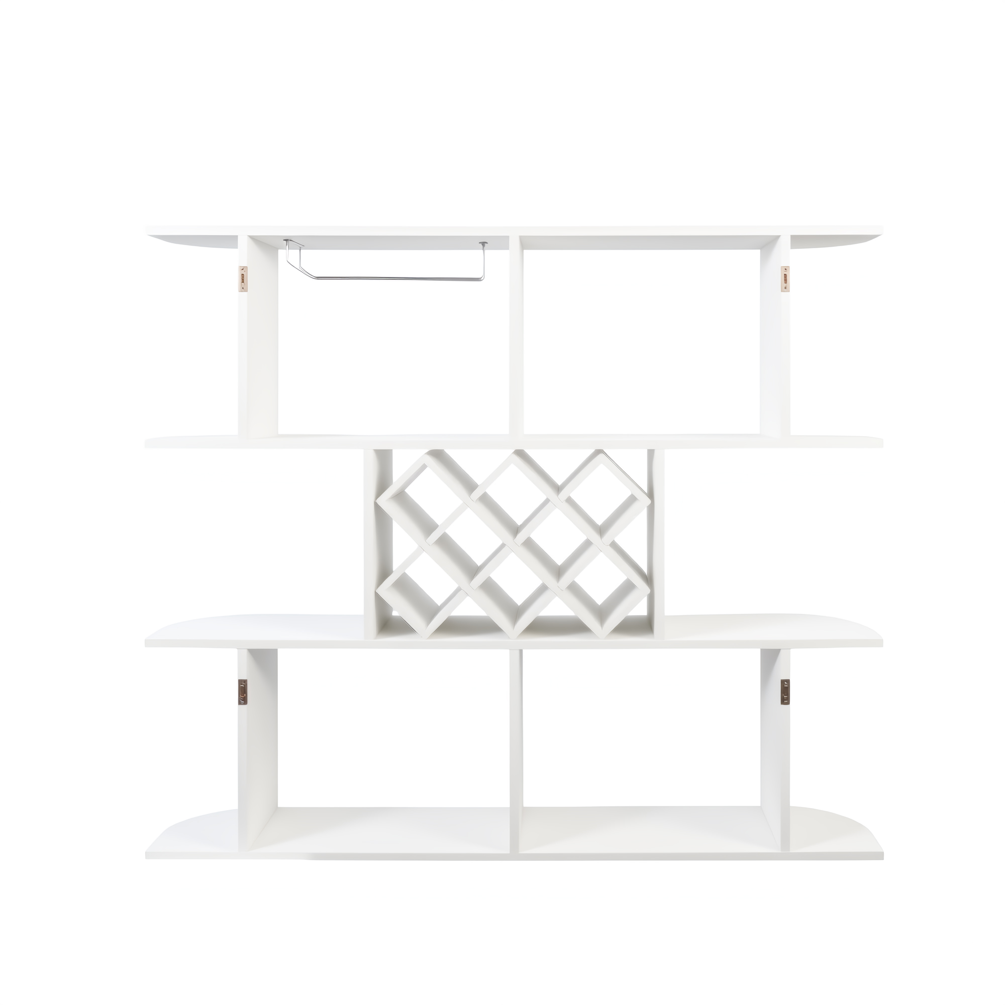 3-Tier Wall-Mounted Wine Rack w/ Glass Holder for Dining Room & Home Bar