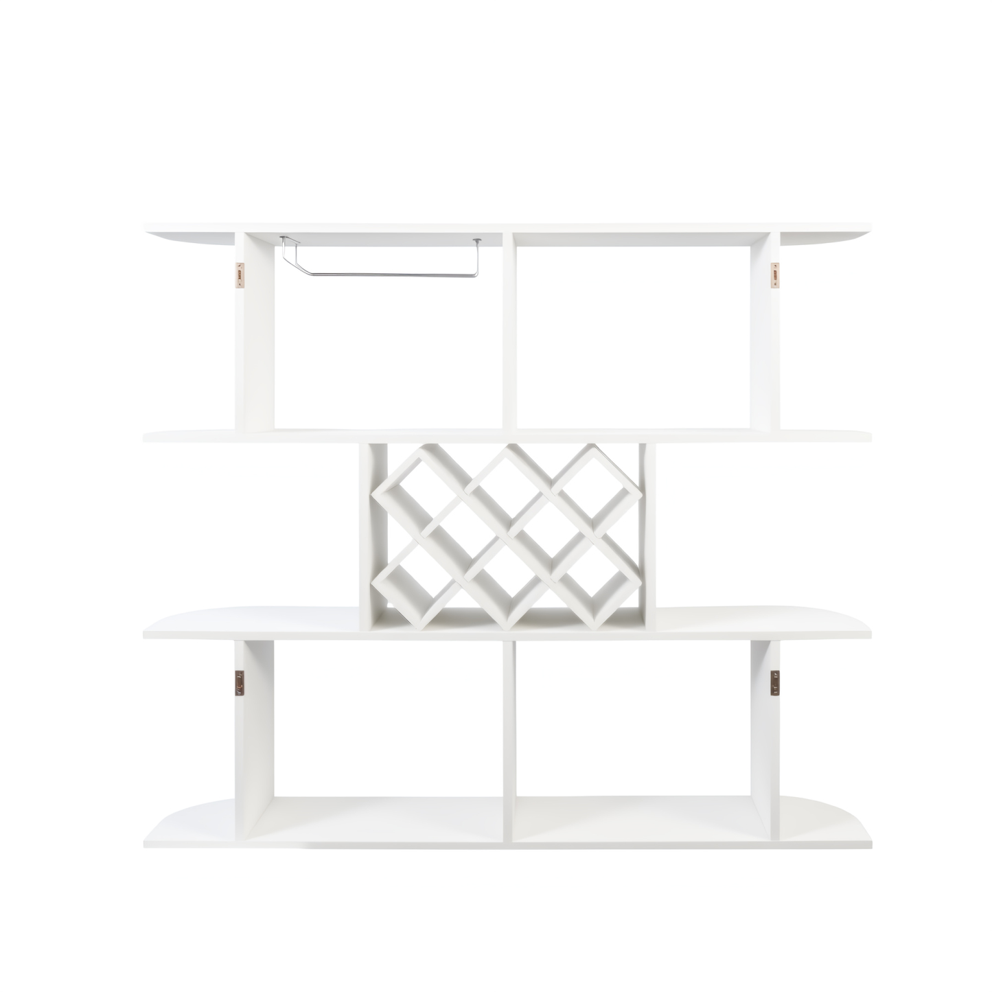 3-Tier Wall-Mounted Wine Rack w/ Glass Holder for Dining Room & Home Bar
