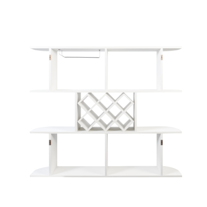 3-Tier Wall-Mounted Wine Rack w/ Glass Holder for Dining Room & Home Bar