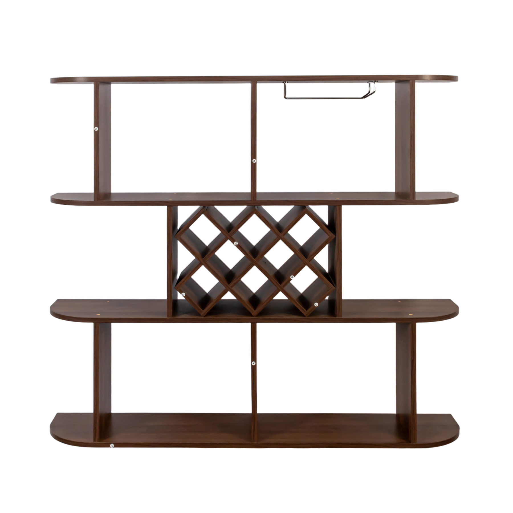 3-Tier Wall-Mounted Wine Rack w/ Glass Holder for Dining Room & Home Bar