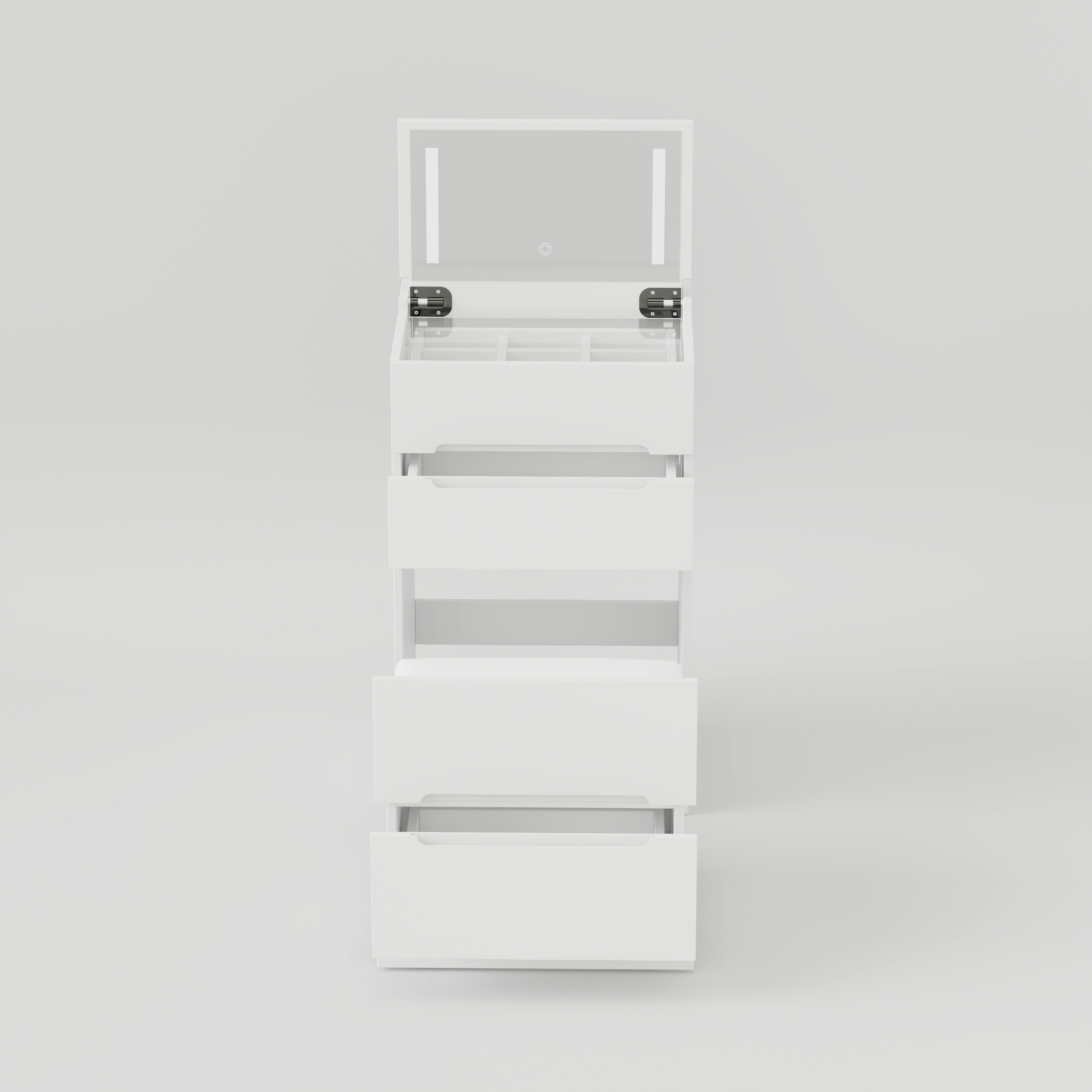 3 in 1 Convertible Makeup Vanity Set w/ Drawers, Glass Tabletop, Flip-Up Mirror | Space-Saving