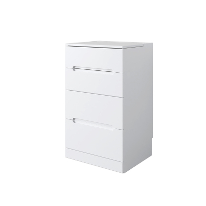 3 in 1 Makeup Vanity Set w/ Drawers, Glass Tabletop & Flip-Up Mirror | Cushioned Stool