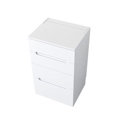 3 in 1 Makeup Vanity Set w/ Drawers, Glass Tabletop & Flip-Up Mirror | Cushioned Stool