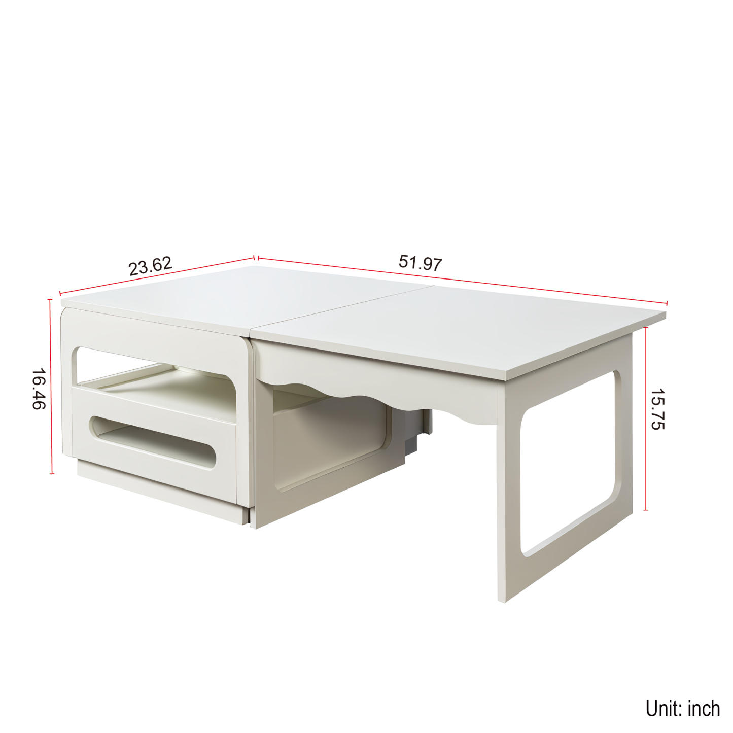 3-in-1 Multifunctional Coffee Table w/ Expandable Top & Hidden Storage 