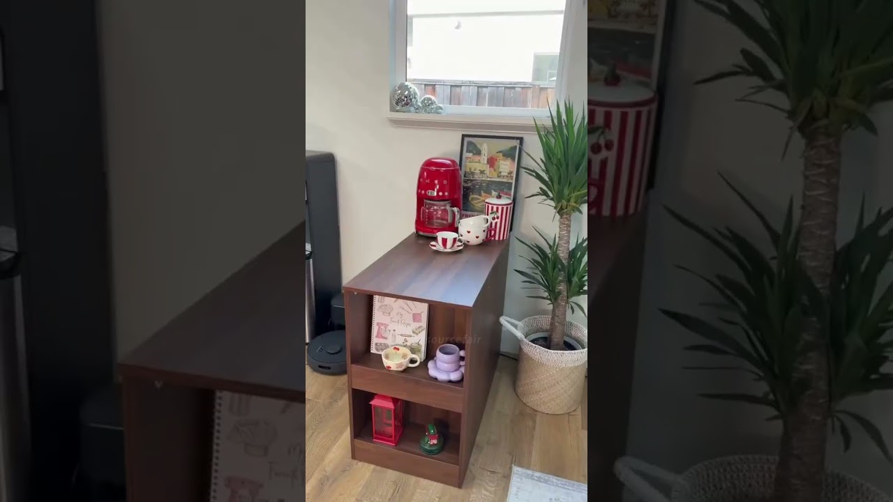 Modern Extendable Computer Desk w/ Drawers & Storage Shelves, Walnut