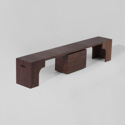 27"-110" Solid Wood Extendable Bench Seats 1-6, Self-Storing & No Assembly