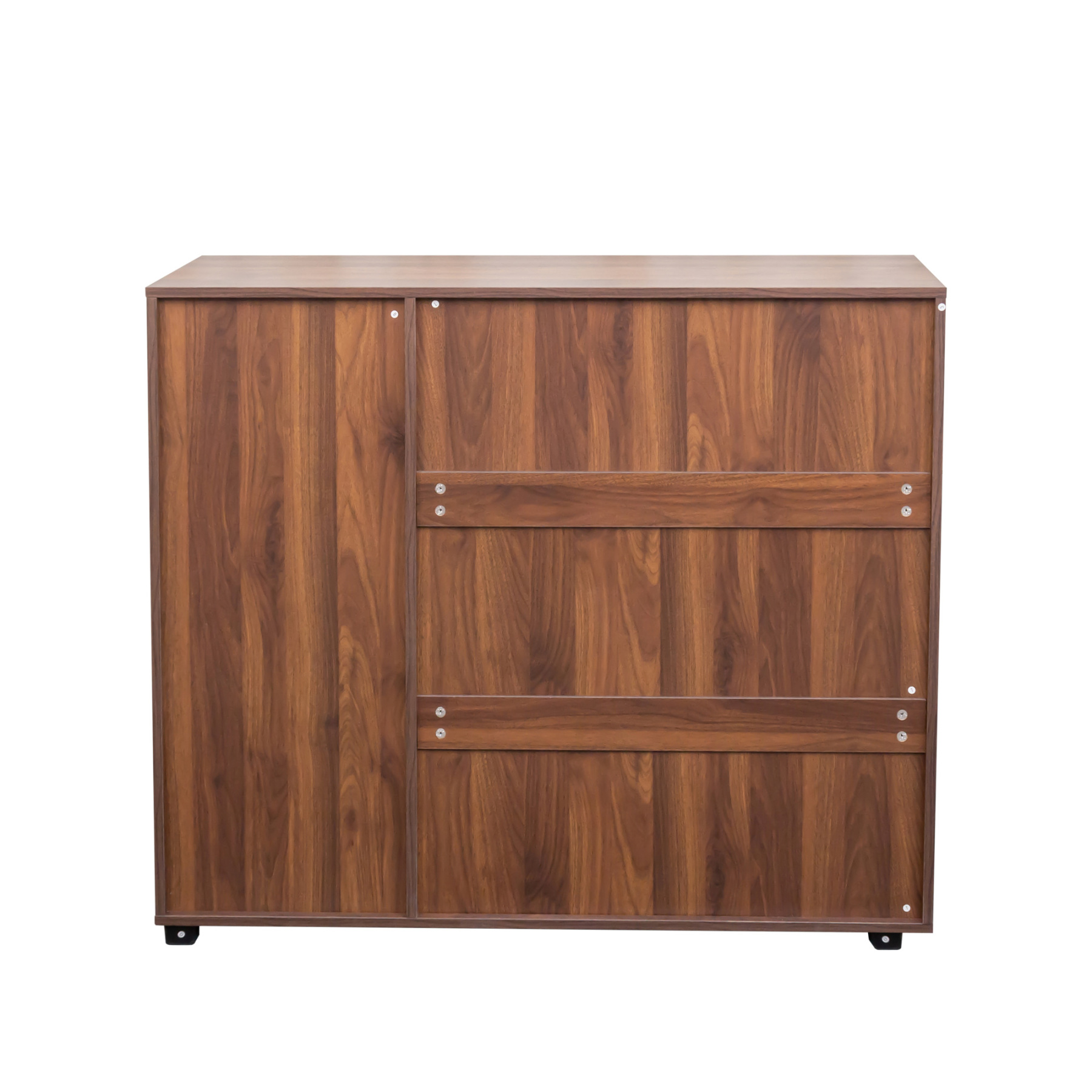 4-Tier Shoe Cabinet with Slat Doors for Entryway, Hallway & Closet