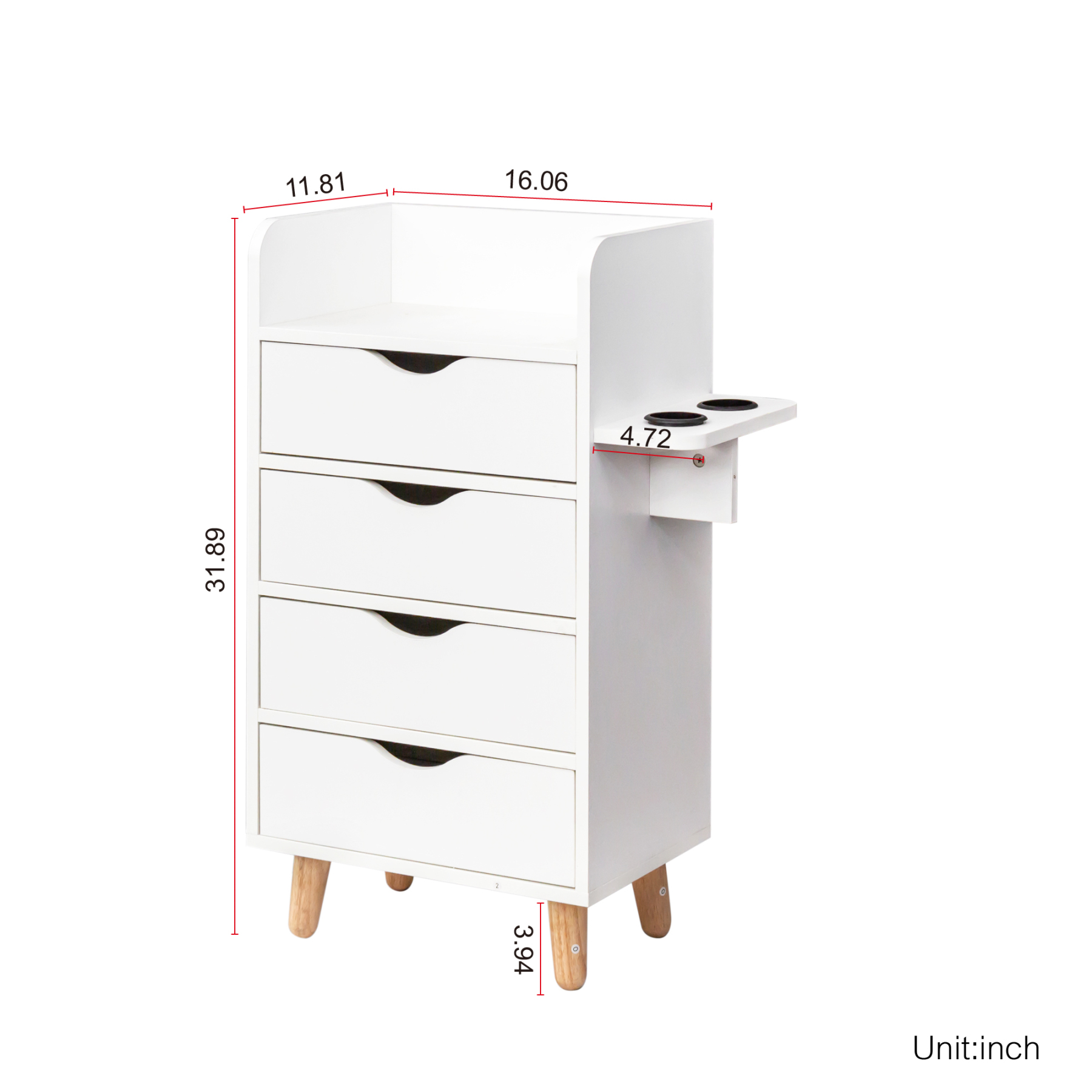4-Tier Storage Cabinet with 2 Hair Dryer Holders | Salon Station