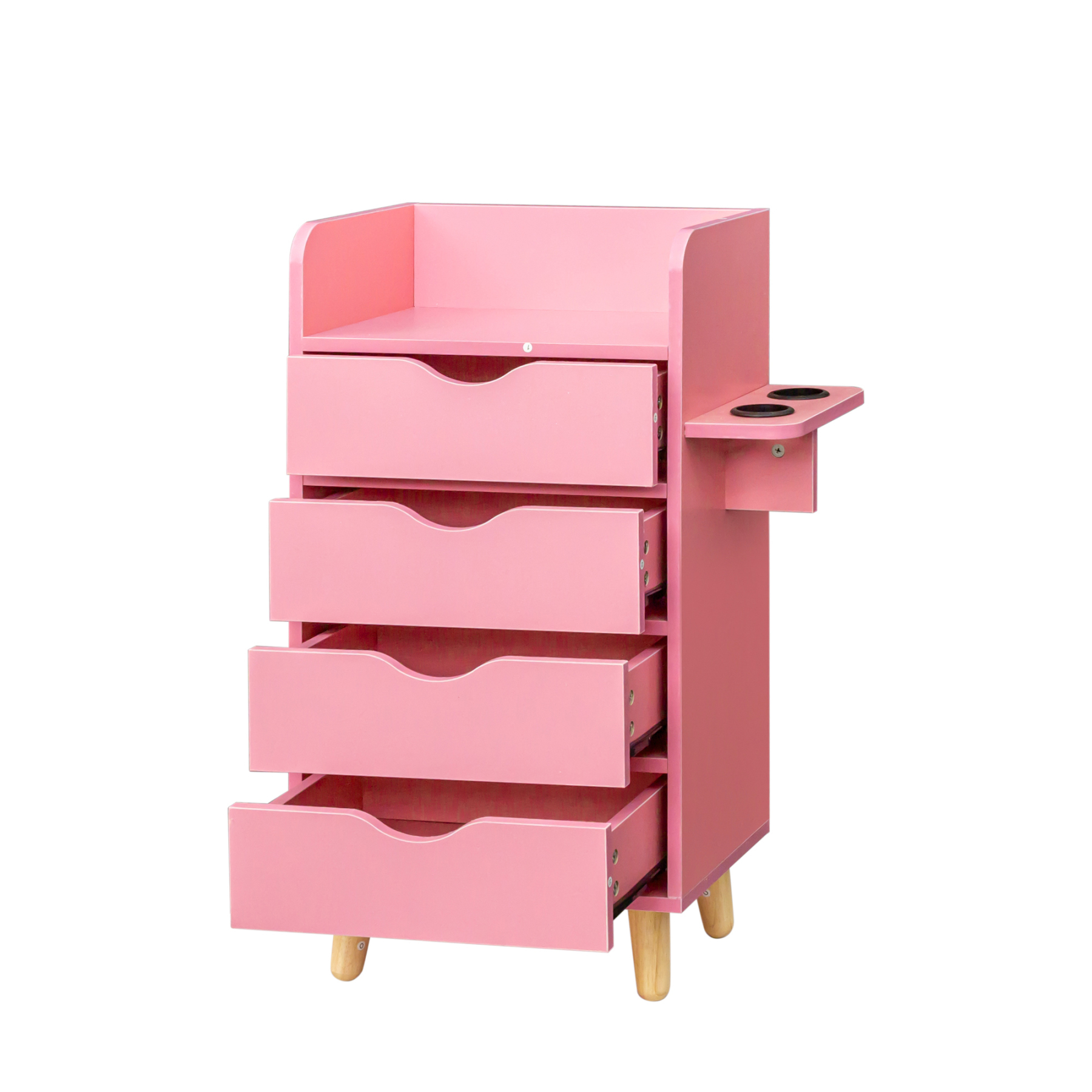 4-Tier Storage Cabinet with 2 Hair Dryer Holders | Salon Station