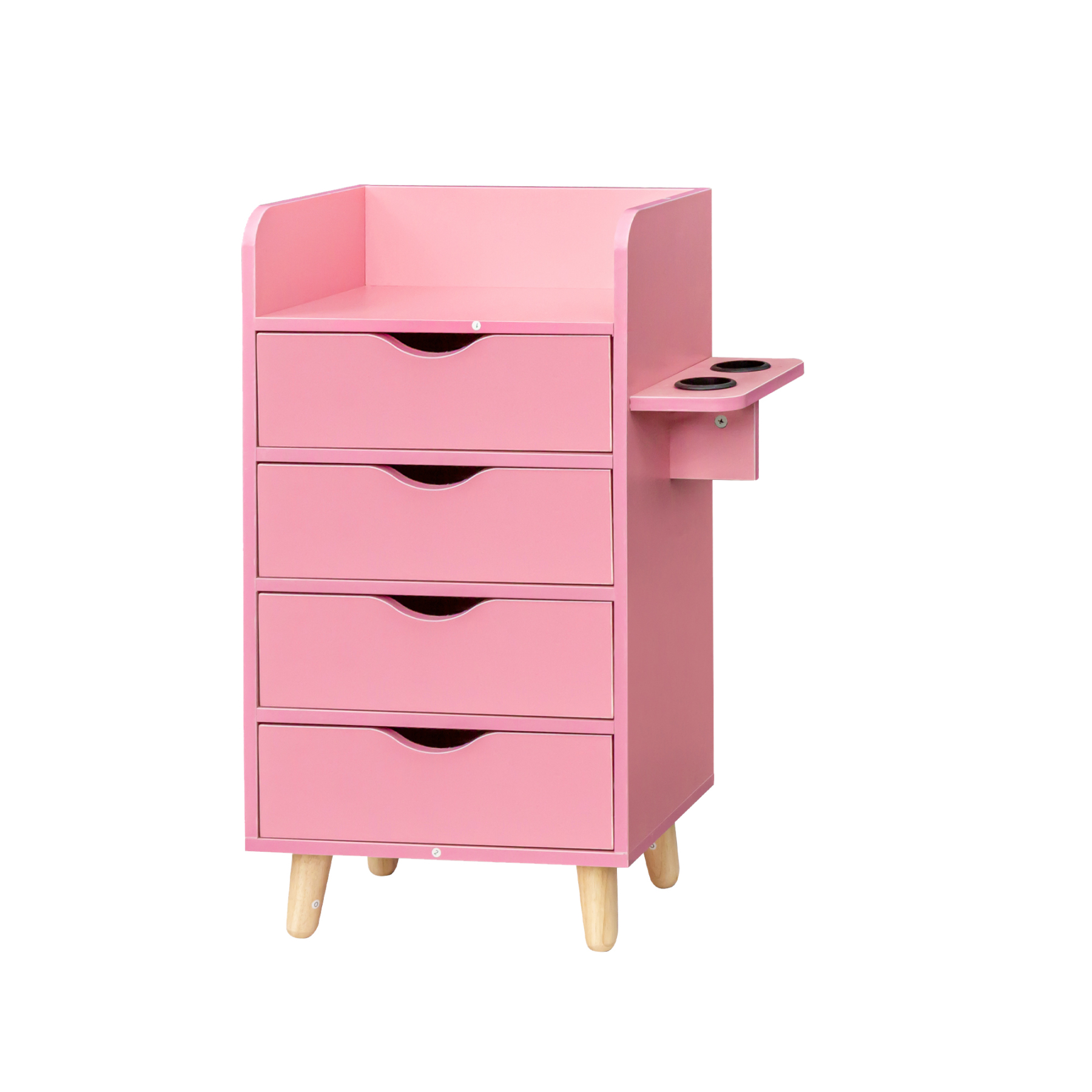 4-Tier Storage Cabinet with 2 Hair Dryer Holders | Salon Station