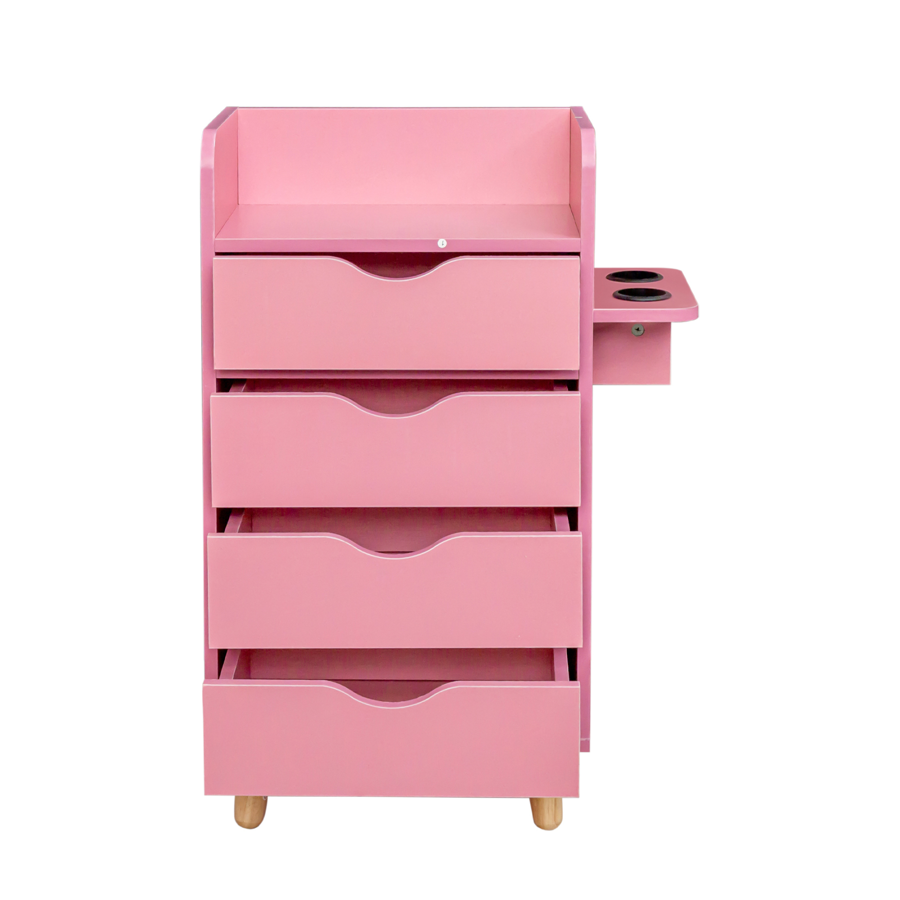 4-Tier Storage Cabinet with 2 Hair Dryer Holders | Salon Station