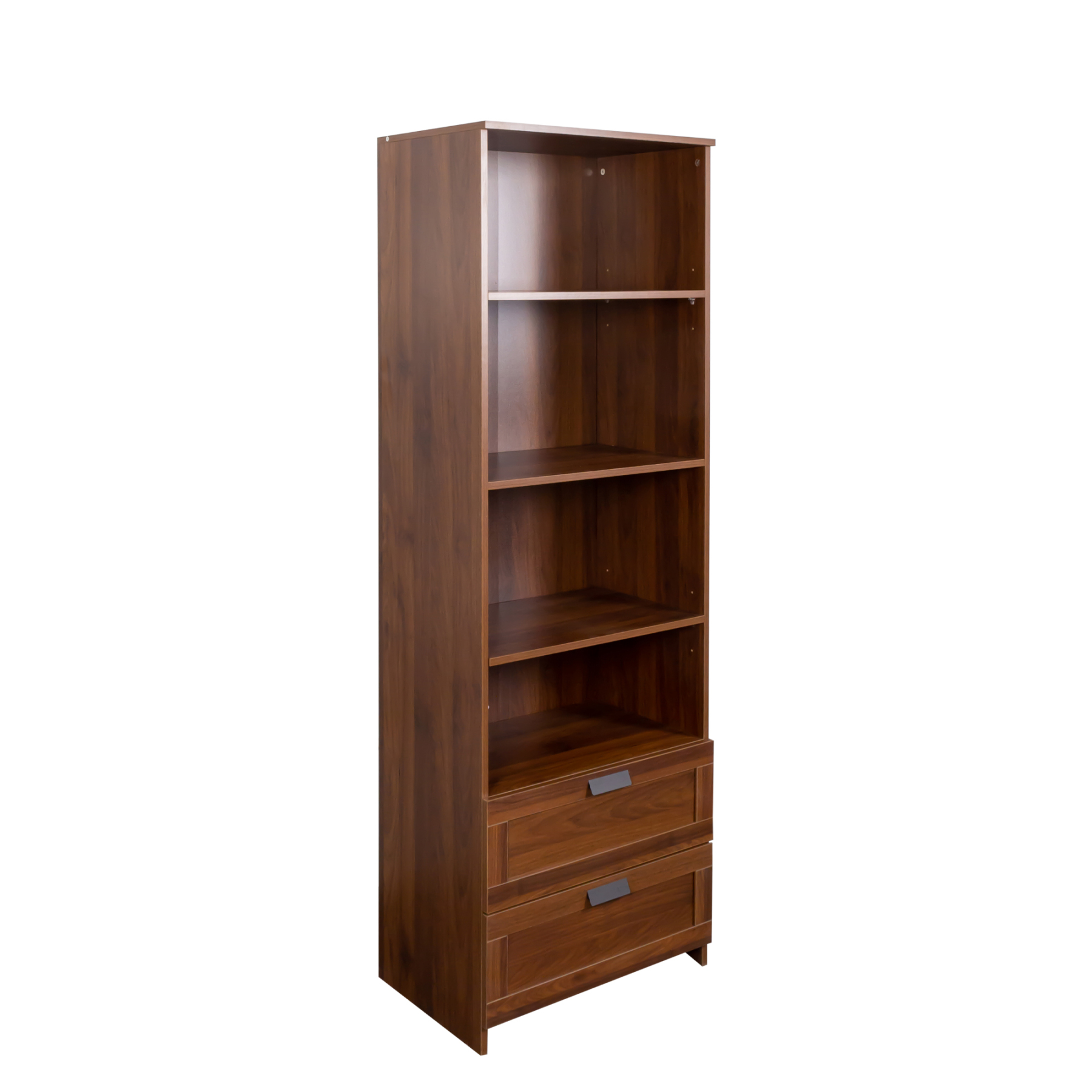 4-Tier Wood Bookcase w/ Drawers for Home Office, Living Room & Study | 71" Tall