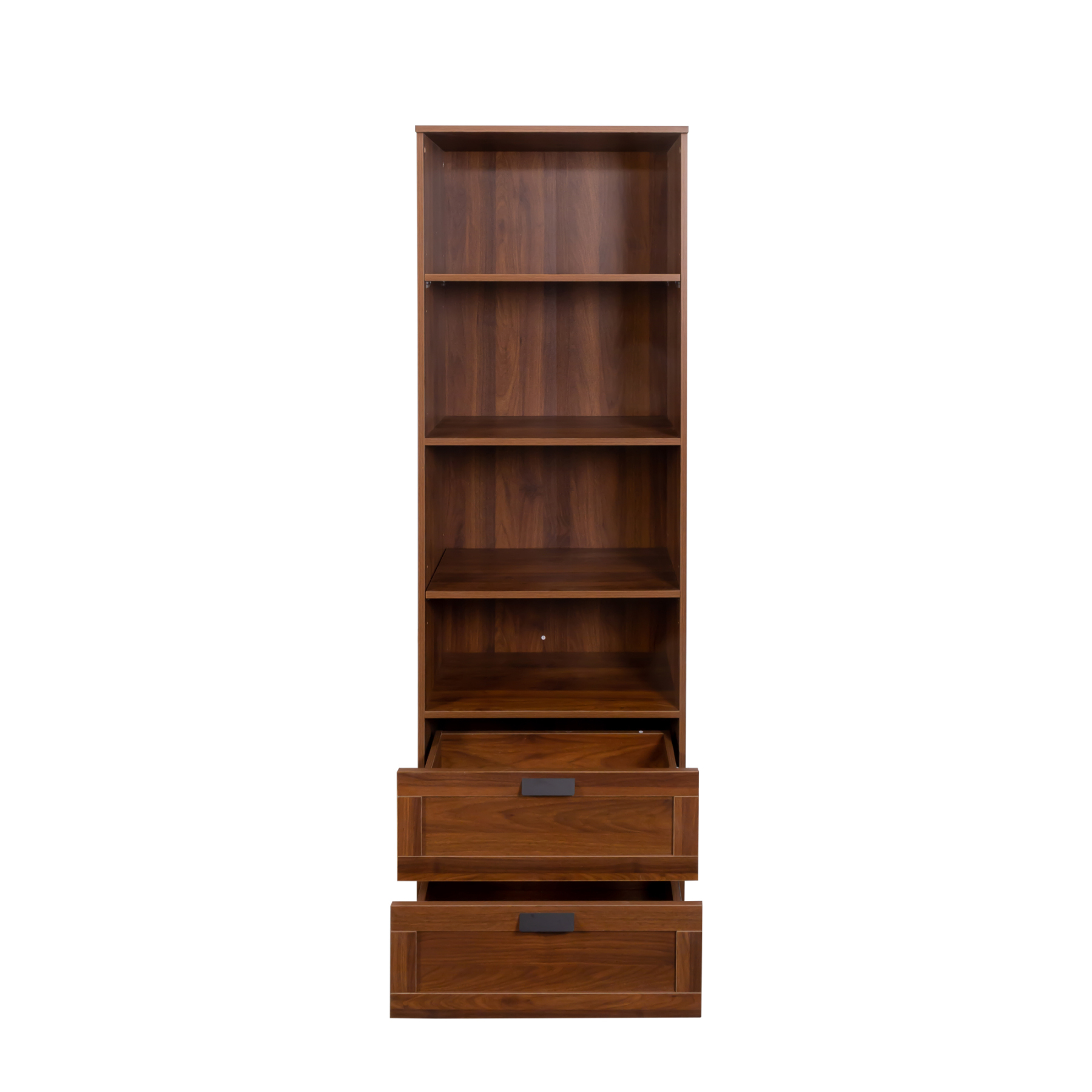 4-Tier Wood Bookcase w/ Drawers for Home Office, Living Room & Study | 71" Tall