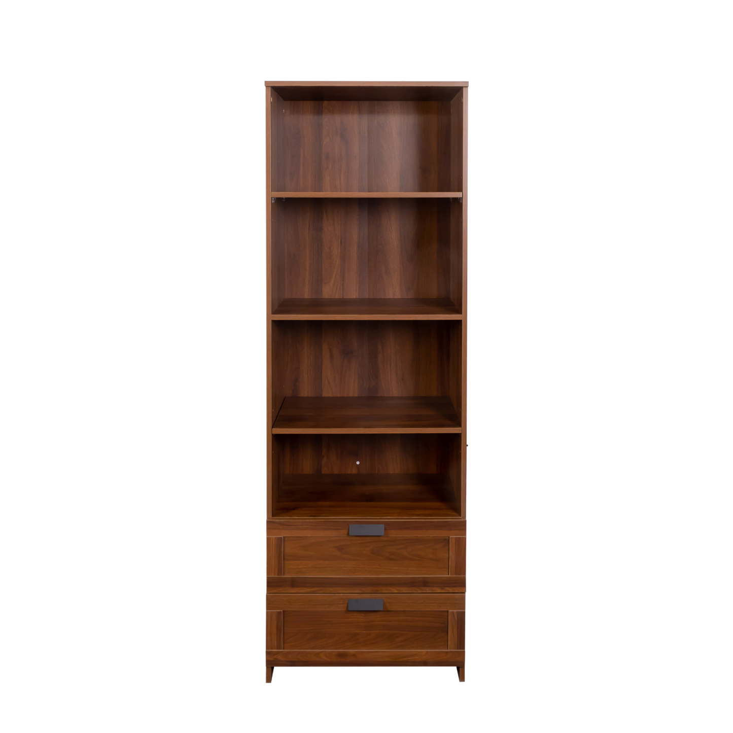 4-Tier Wood Bookcase w/ Drawers for Home Office, Living Room & Study | 71" Tall