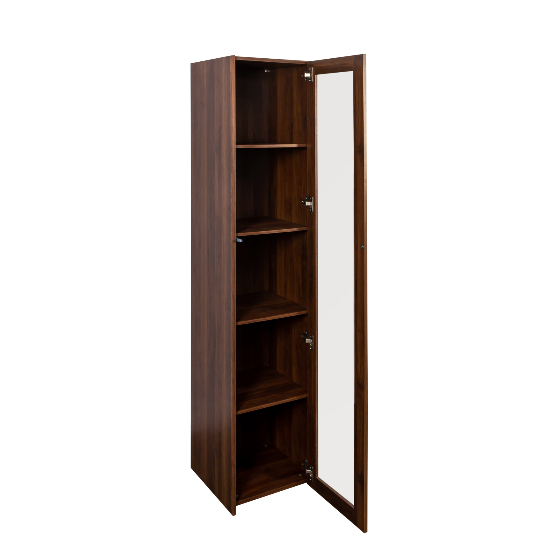 5-Shelf Tall Display Cabinet w/ Glass Door & LED Lights | Curio Storage Cabinet