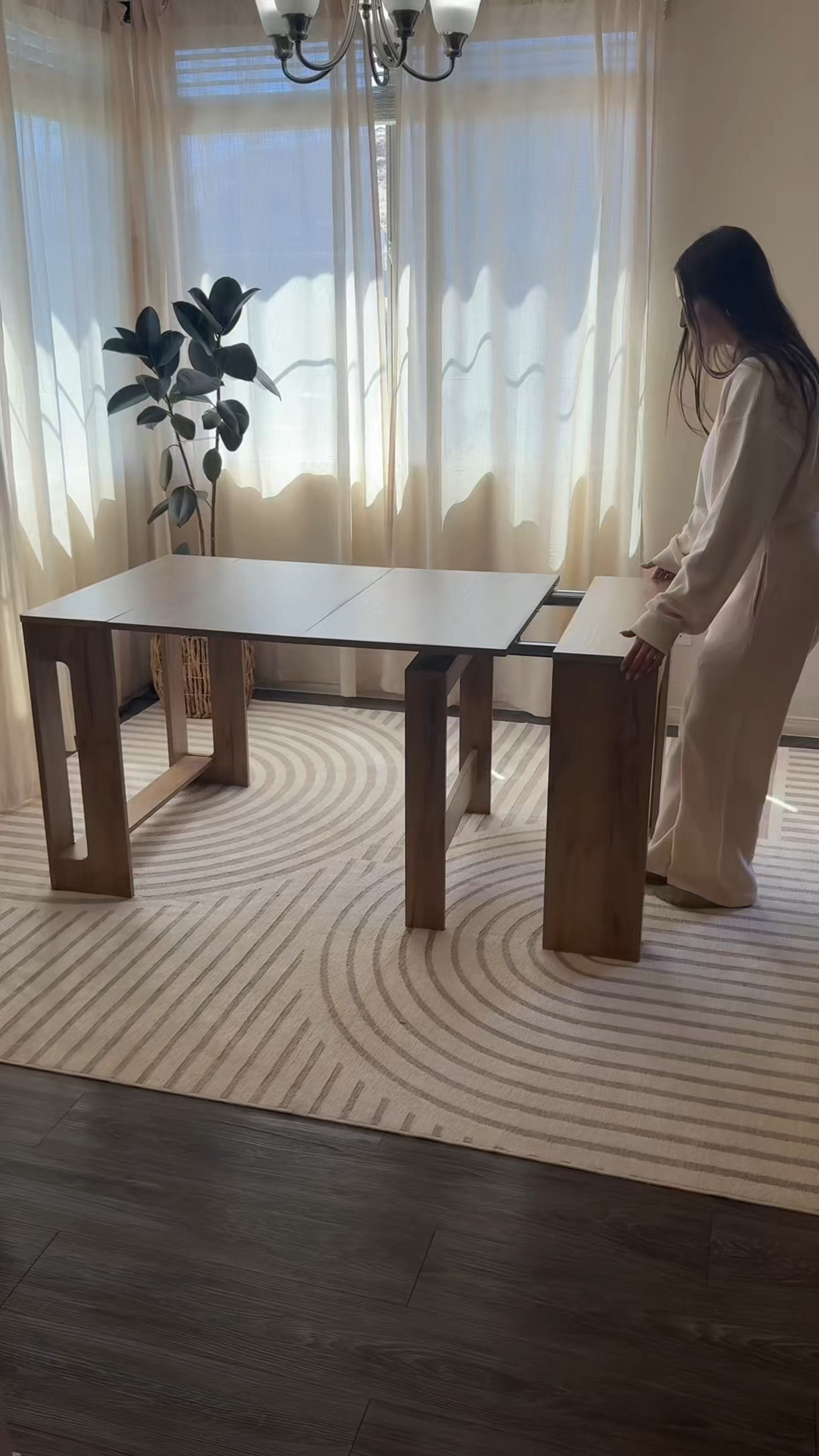 Space-Saving Extendable Console Table Seats 2 - 8, 19" to 78" | Transformer Dining Table