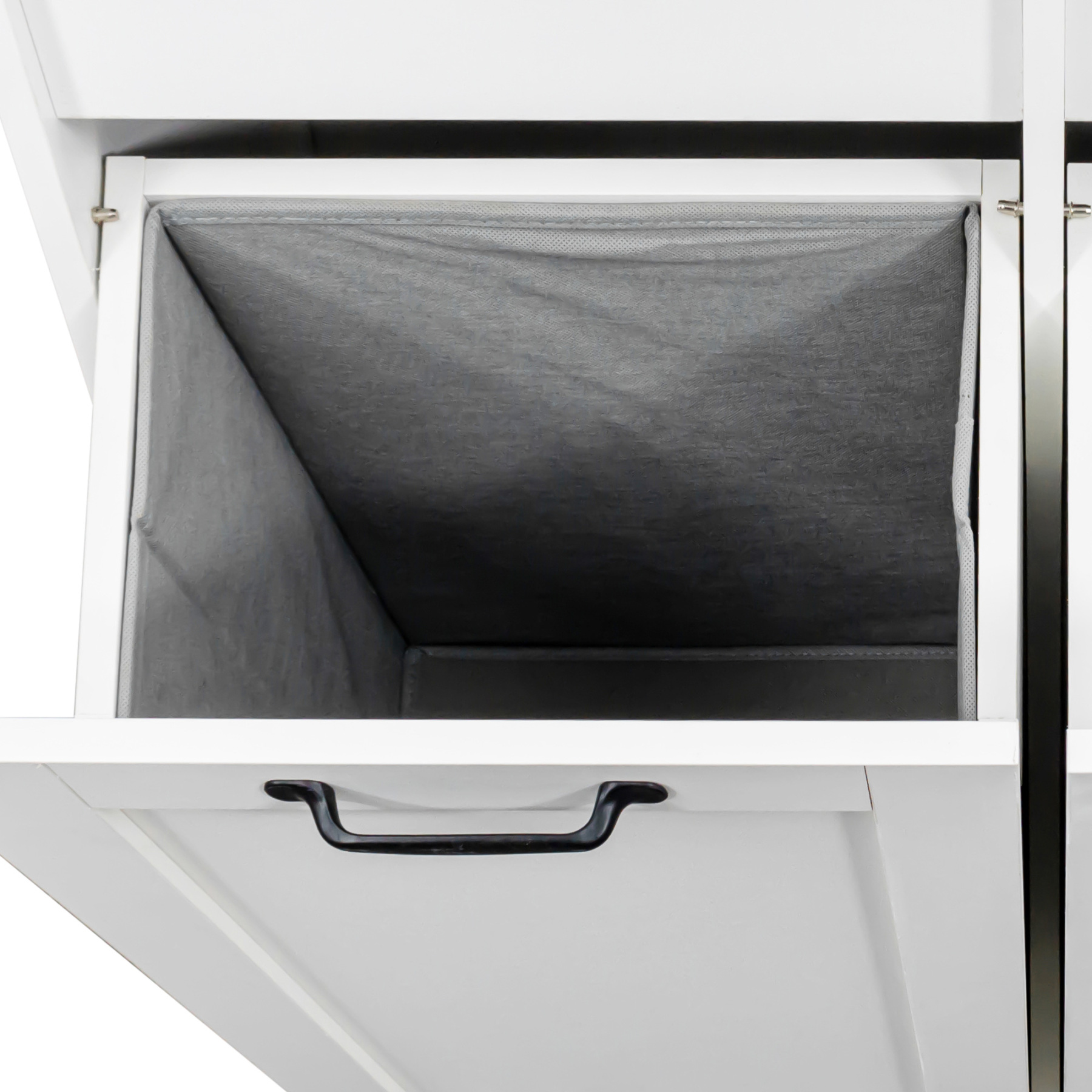 63" Laundry Storage Cabinet with Tilt-Out Hampers & Adjustable Shelves