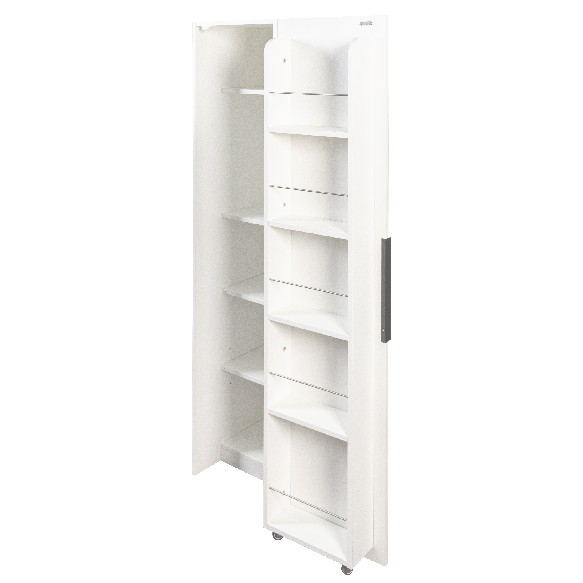 63" Tall Kitchen Pantry Cabinet with Door Shelves & Interior Storage