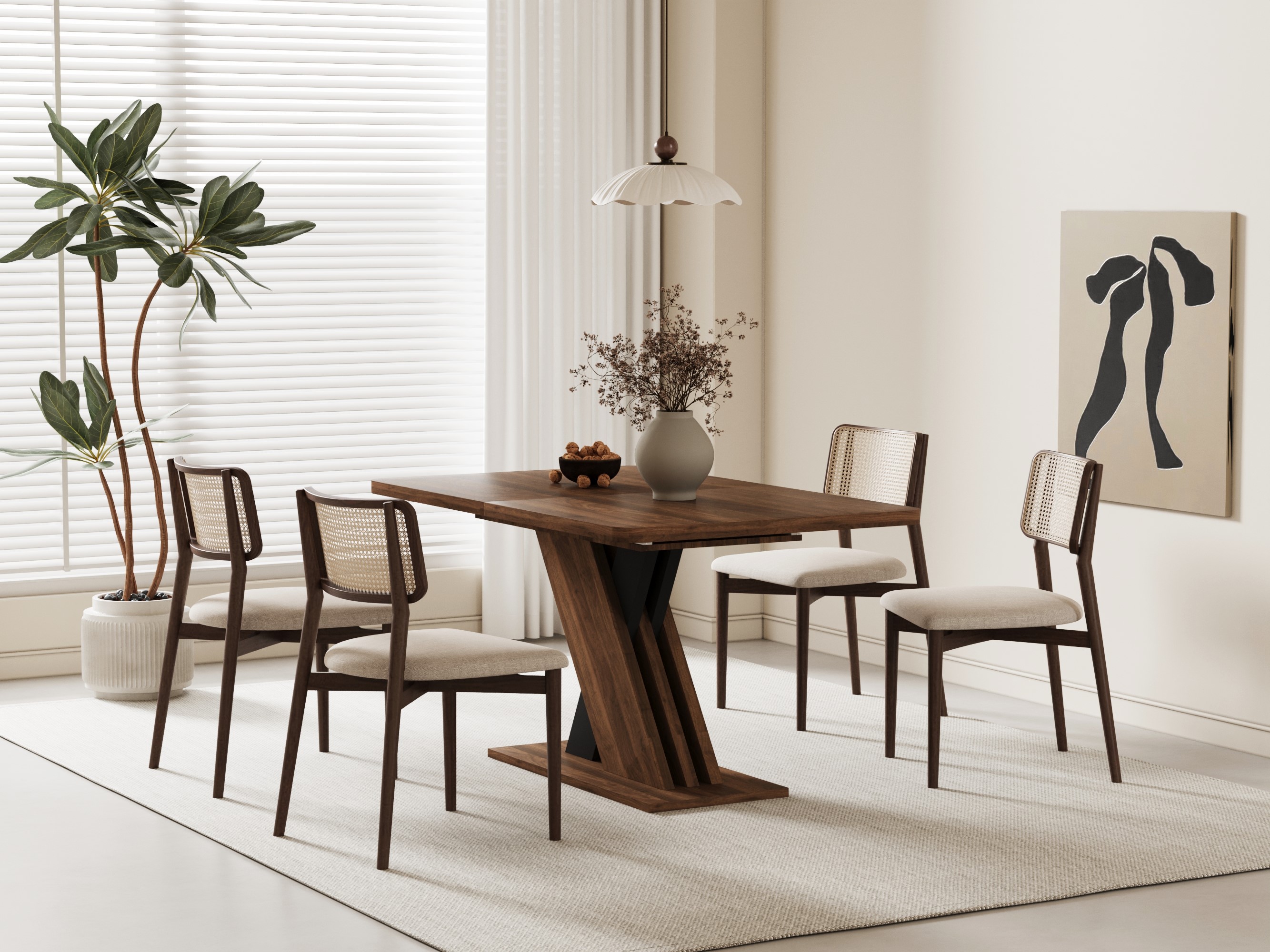 55"-71" Extendable Dining Table 4-8 Seats for Kitchen & Dining Room | Joysource 