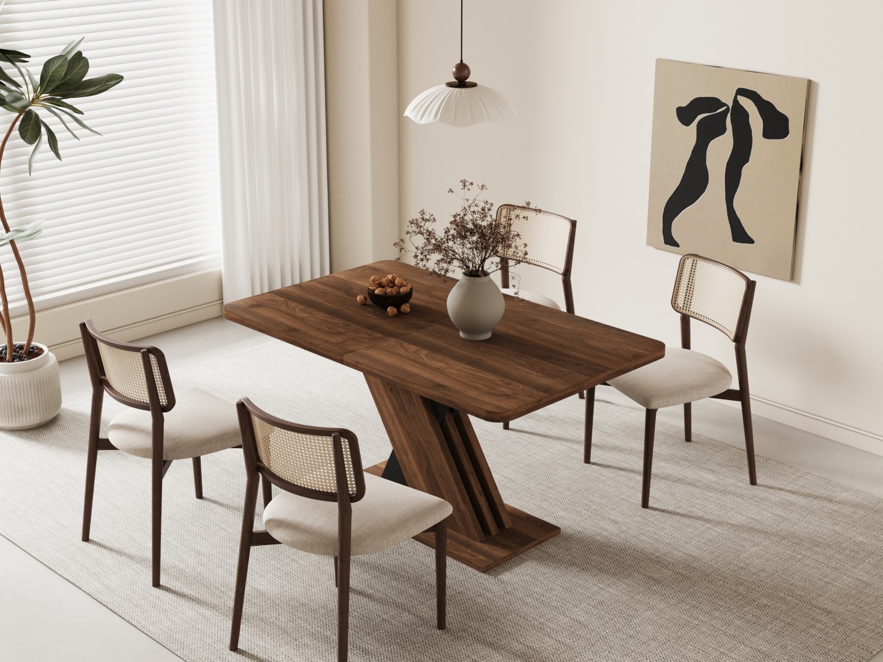 55"-71" Extendable Dining Table 4-8 Seats for Kitchen & Dining Room | Joysource 