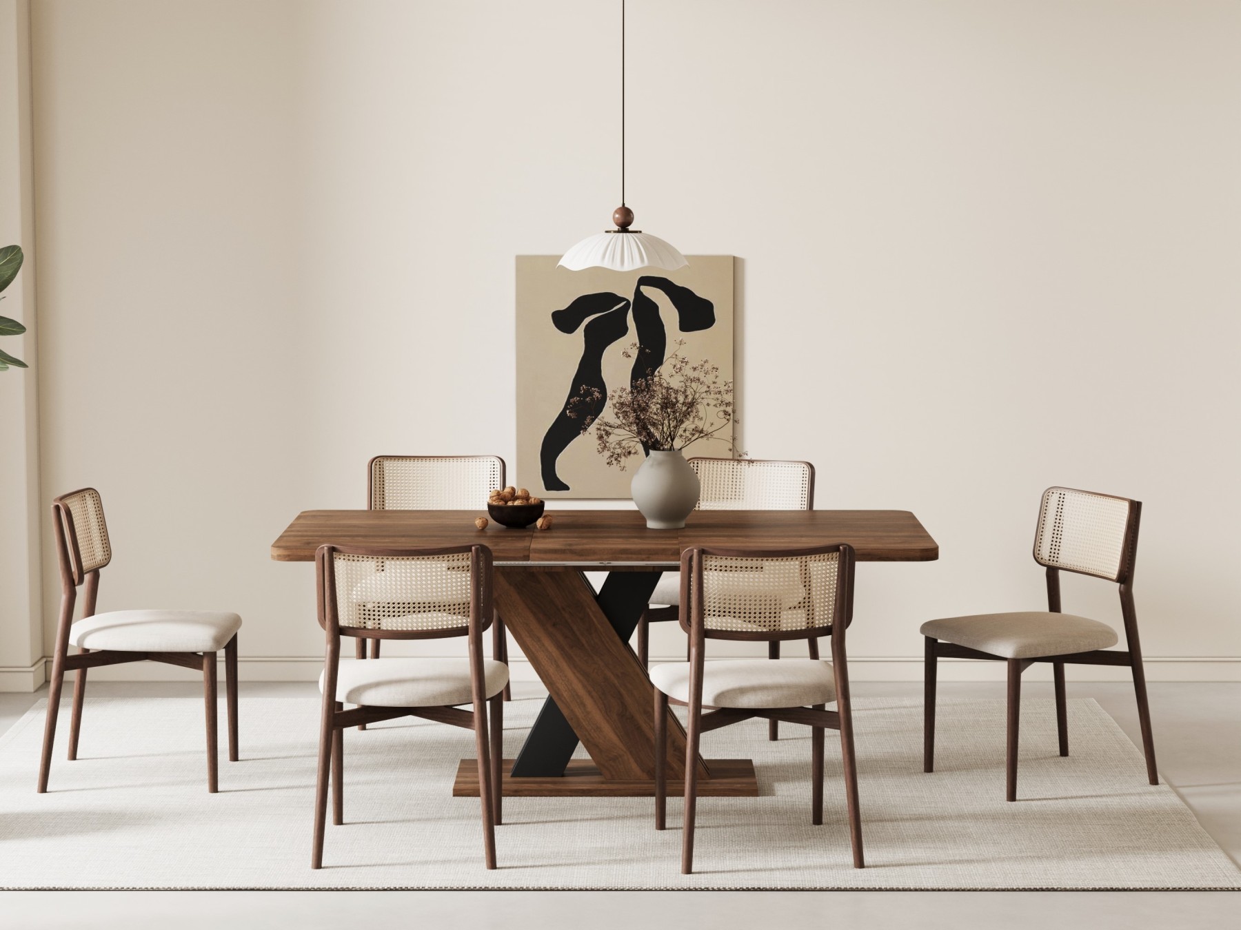 55"-71" Extendable Dining Table 4-8 Seats for Kitchen & Dining Room | Joysource 