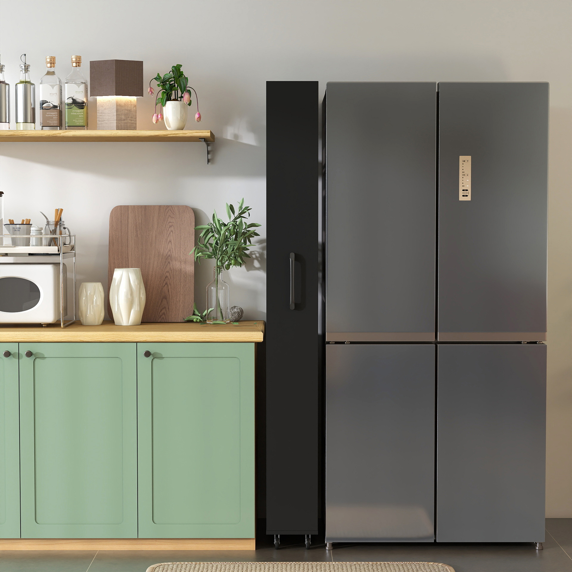 7-Tier Slim Pull-Out Storage Cabinet on Wheels for Kitchen & Laundry Room