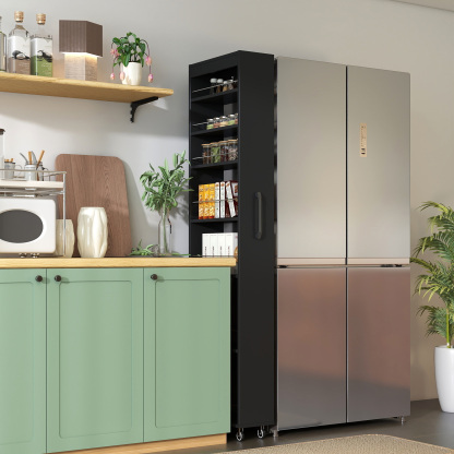 7-Tier Slim Pull-Out Storage Cabinet on Wheels for Kitchen & Laundry Room