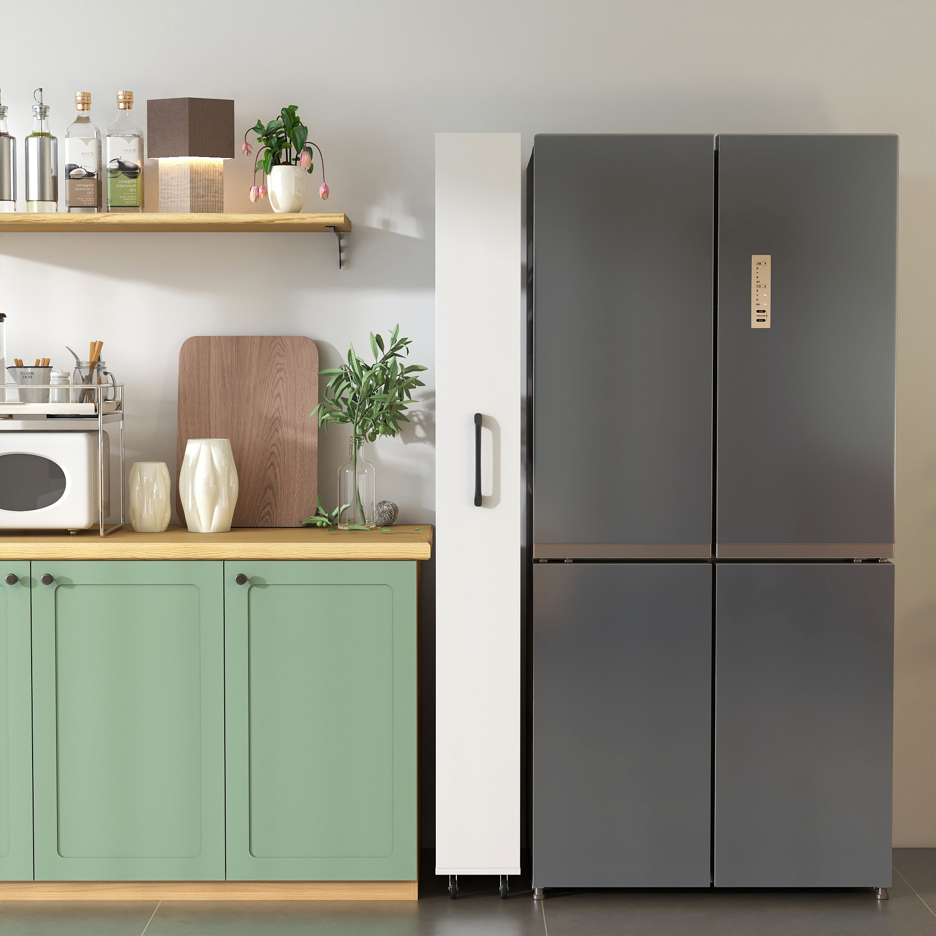 7-Tier Slim Pull-Out Storage Cabinet on Wheels for Kitchen & Laundry Room